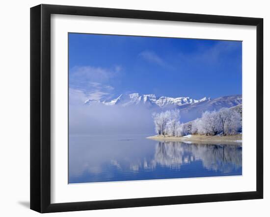 Mt. Timpanogas, Deer Creek Reservoir, Wasatch Mountains, Utah-Howie Garber-Framed Photographic Print