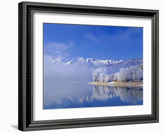 Mt. Timpanogas, Deer Creek Reservoir, Wasatch Mountains, Utah-Howie Garber-Framed Photographic Print