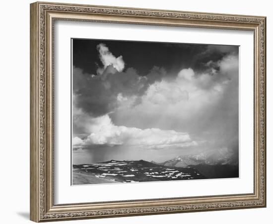 Mt Tops Low Horizon Dramatic Clouded Sky "In Rocky Mountain National Park" Colorado 1933-1942-Ansel Adams-Framed Art Print