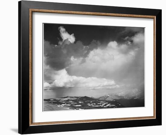 Mt Tops Low Horizon Dramatic Clouded Sky "In Rocky Mountain National Park" Colorado 1933-1942-Ansel Adams-Framed Art Print