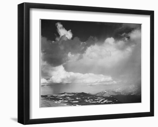 Mt Tops Low Horizon Dramatic Clouded Sky "In Rocky Mountain National Park" Colorado 1933-1942-Ansel Adams-Framed Art Print