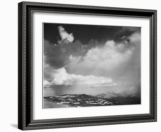 Mt Tops Low Horizon Dramatic Clouded Sky "In Rocky Mountain National Park" Colorado 1933-1942-Ansel Adams-Framed Art Print