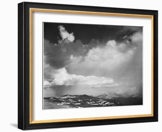 Mt Tops Low Horizon Dramatic Clouded Sky "In Rocky Mountain National Park" Colorado 1933-1942-Ansel Adams-Framed Art Print