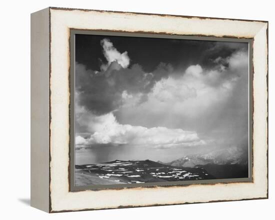 Mt Tops Low Horizon Dramatic Clouded Sky "In Rocky Mountain National Park" Colorado 1933-1942-Ansel Adams-Framed Stretched Canvas