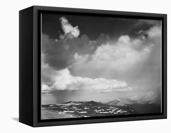 Mt Tops Low Horizon Dramatic Clouded Sky "In Rocky Mountain National Park" Colorado 1933-1942-Ansel Adams-Framed Stretched Canvas