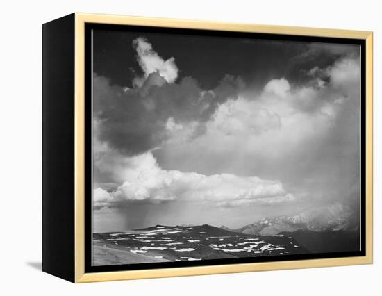 Mt Tops Low Horizon Dramatic Clouded Sky "In Rocky Mountain National Park" Colorado 1933-1942-Ansel Adams-Framed Stretched Canvas