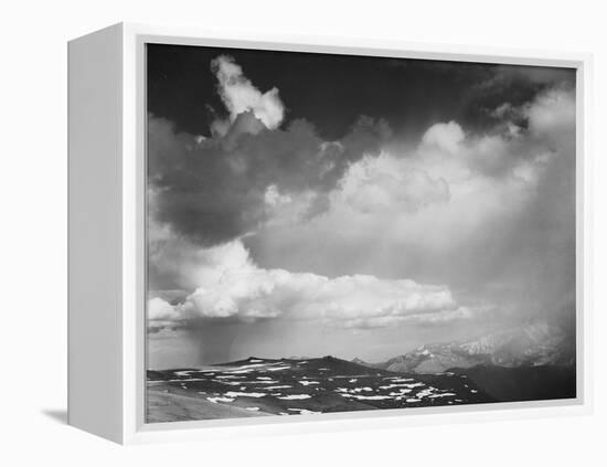 Mt Tops Low Horizon Dramatic Clouded Sky "In Rocky Mountain National Park" Colorado 1933-1942-Ansel Adams-Framed Stretched Canvas