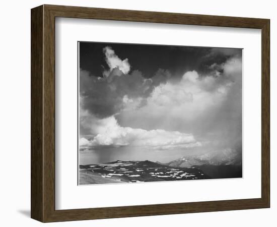 Mt Tops Low Horizon Dramatic Clouded Sky "In Rocky Mountain National Park" Colorado 1933-1942-Ansel Adams-Framed Premium Giclee Print