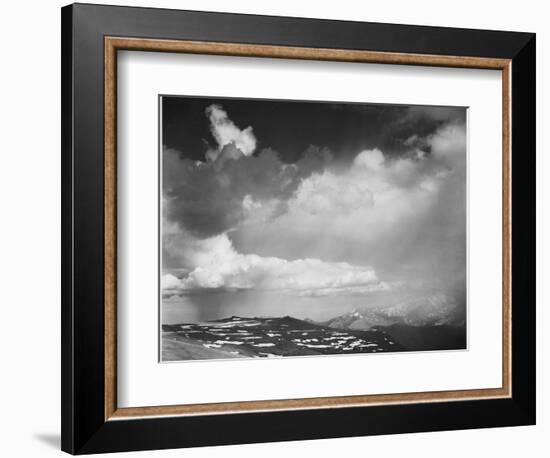 Mt Tops Low Horizon Dramatic Clouded Sky "In Rocky Mountain National Park" Colorado 1933-1942-Ansel Adams-Framed Premium Giclee Print