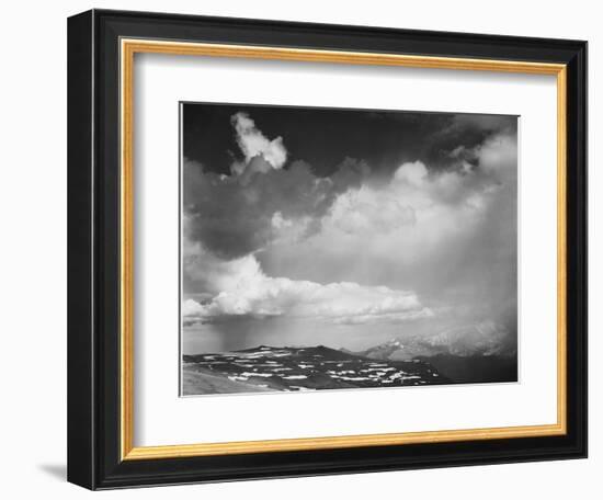 Mt Tops Low Horizon Dramatic Clouded Sky "In Rocky Mountain National Park" Colorado 1933-1942-Ansel Adams-Framed Premium Giclee Print