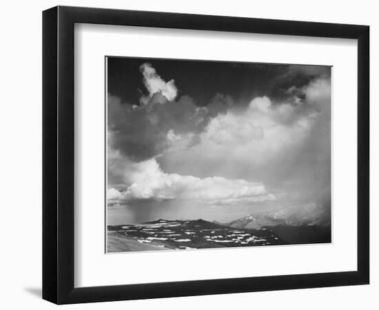 Mt Tops Low Horizon Dramatic Clouded Sky "In Rocky Mountain National Park" Colorado 1933-1942-Ansel Adams-Framed Art Print