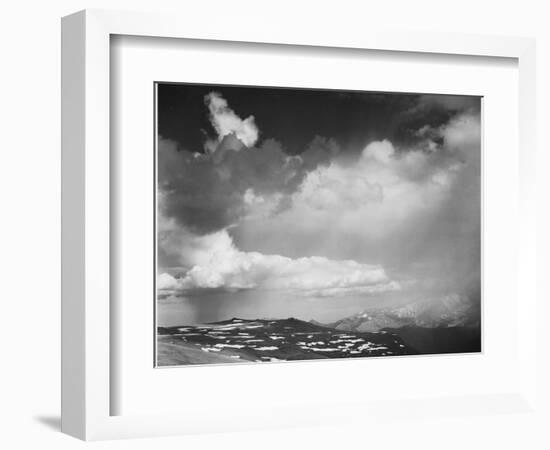 Mt Tops Low Horizon Dramatic Clouded Sky "In Rocky Mountain National Park" Colorado 1933-1942-Ansel Adams-Framed Art Print