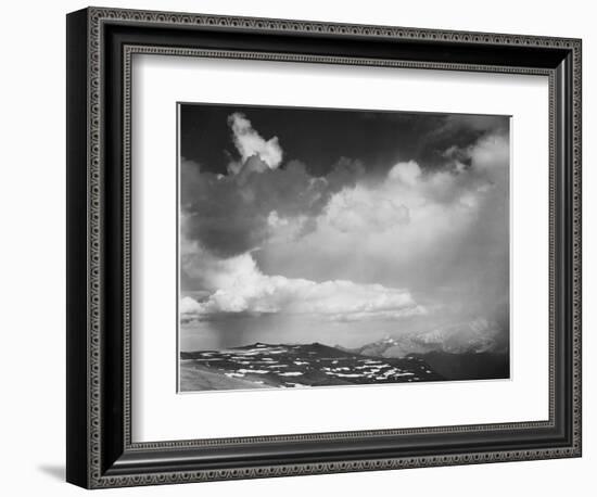 Mt Tops Low Horizon Dramatic Clouded Sky "In Rocky Mountain National Park" Colorado 1933-1942-Ansel Adams-Framed Art Print