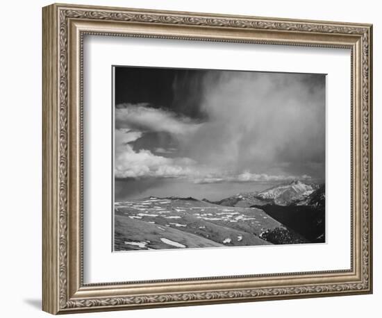 Mt Tops Low Horizon Low Hanging Clouds "In Rocky Mountain National Park" Colorado. 1933-1942-Ansel Adams-Framed Art Print