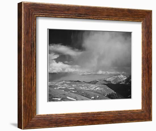 Mt Tops Low Horizon Low Hanging Clouds "In Rocky Mountain National Park" Colorado. 1933-1942-Ansel Adams-Framed Art Print