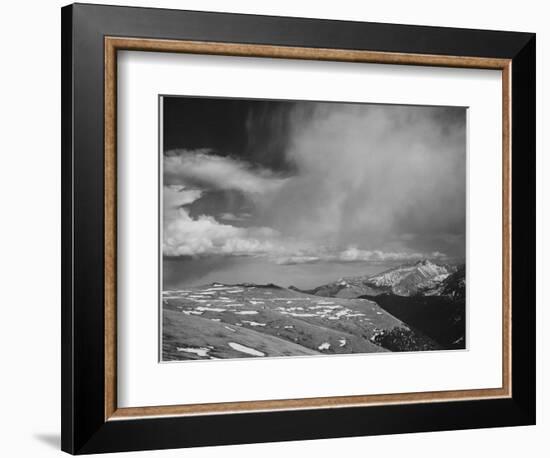 Mt Tops Low Horizon Low Hanging Clouds "In Rocky Mountain National Park" Colorado. 1933-1942-Ansel Adams-Framed Art Print