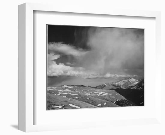 Mt Tops Low Horizon Low Hanging Clouds "In Rocky Mountain National Park" Colorado. 1933-1942-Ansel Adams-Framed Art Print