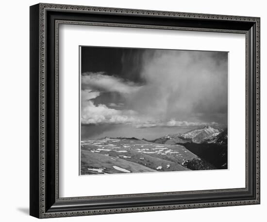 Mt Tops Low Horizon Low Hanging Clouds "In Rocky Mountain National Park" Colorado. 1933-1942-Ansel Adams-Framed Art Print