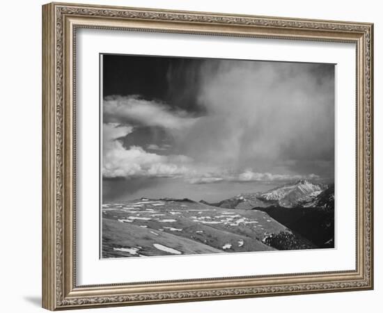 Mt Tops Low Horizon Low Hanging Clouds "In Rocky Mountain National Park" Colorado. 1933-1942-Ansel Adams-Framed Art Print