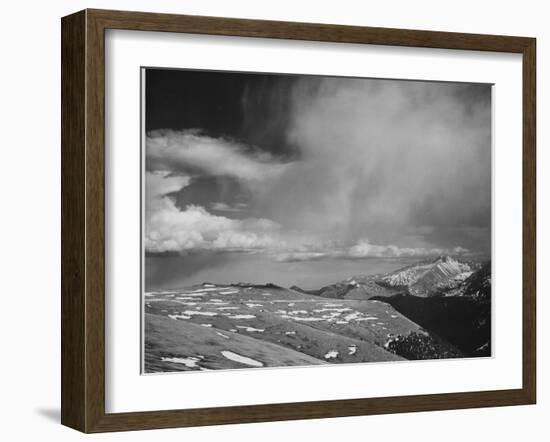 Mt Tops Low Horizon Low Hanging Clouds "In Rocky Mountain National Park" Colorado. 1933-1942-Ansel Adams-Framed Art Print