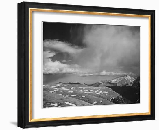 Mt Tops Low Horizon Low Hanging Clouds "In Rocky Mountain National Park" Colorado. 1933-1942-Ansel Adams-Framed Art Print