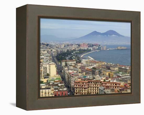 Mt. Vesuvius and View over Naples, Campania, Italy-Walter Bibikow-Framed Premier Image Canvas