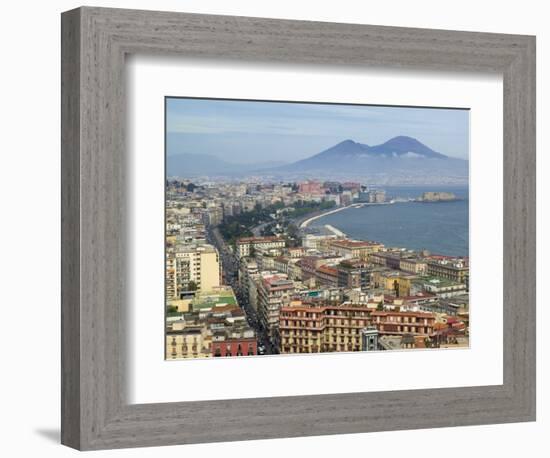 Mt. Vesuvius and View over Naples, Campania, Italy-Walter Bibikow-Framed Photographic Print