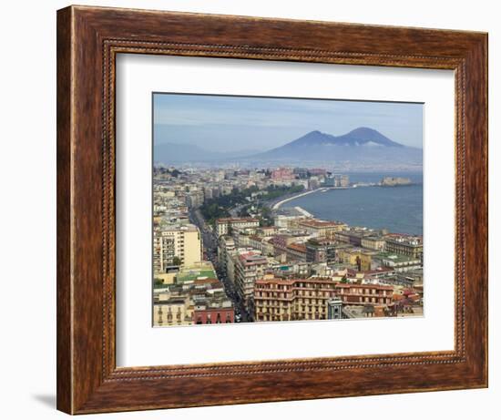 Mt. Vesuvius and View over Naples, Campania, Italy-Walter Bibikow-Framed Photographic Print