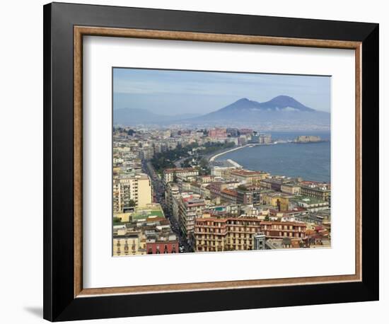 Mt. Vesuvius and View over Naples, Campania, Italy-Walter Bibikow-Framed Photographic Print