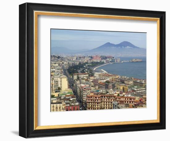 Mt. Vesuvius and View over Naples, Campania, Italy-Walter Bibikow-Framed Photographic Print