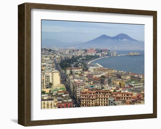 Mt. Vesuvius and View over Naples, Campania, Italy-Walter Bibikow-Framed Photographic Print