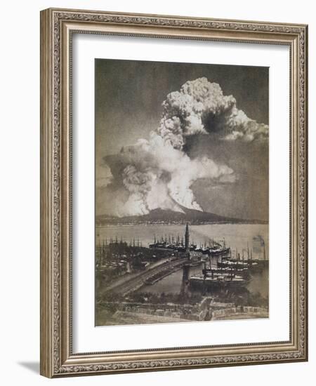 Mt. Vesuvius Erupting-null-Framed Photographic Print