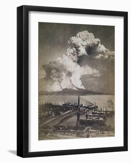 Mt. Vesuvius Erupting-null-Framed Photographic Print