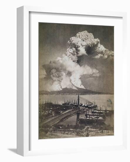 Mt. Vesuvius Erupting-null-Framed Photographic Print