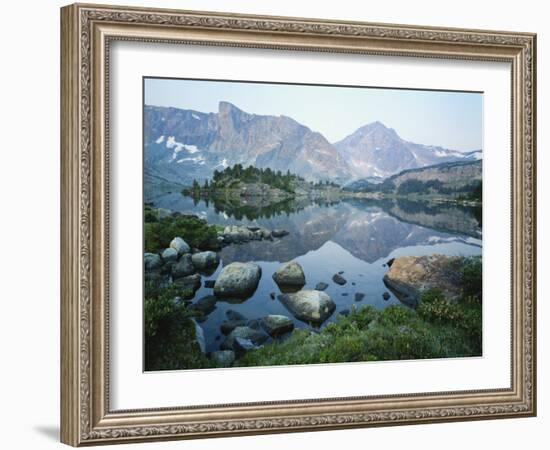 Mt Washakie Reflecting in Washakie Lake, Wind River Range, Popo Agie Wilderness, Shoshone National-Scott T. Smith-Framed Photographic Print