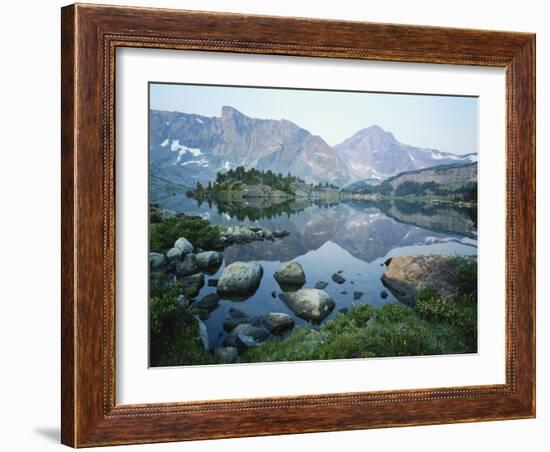 Mt Washakie Reflecting in Washakie Lake, Wind River Range, Popo Agie Wilderness, Shoshone National-Scott T. Smith-Framed Photographic Print