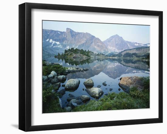 Mt Washakie Reflecting in Washakie Lake, Wind River Range, Popo Agie Wilderness, Shoshone National-Scott T. Smith-Framed Photographic Print