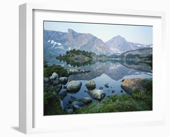 Mt Washakie Reflecting in Washakie Lake, Wind River Range, Popo Agie Wilderness, Shoshone National-Scott T. Smith-Framed Photographic Print