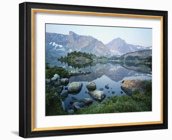 Mt Washakie Reflecting in Washakie Lake, Wind River Range, Popo Agie Wilderness, Shoshone National-Scott T. Smith-Framed Photographic Print