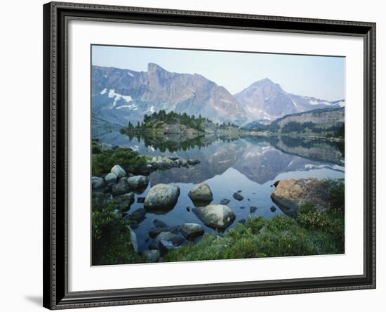 Mt Washakie Reflecting in Washakie Lake, Wind River Range, Popo Agie Wilderness, Shoshone National-Scott T. Smith-Framed Photographic Print