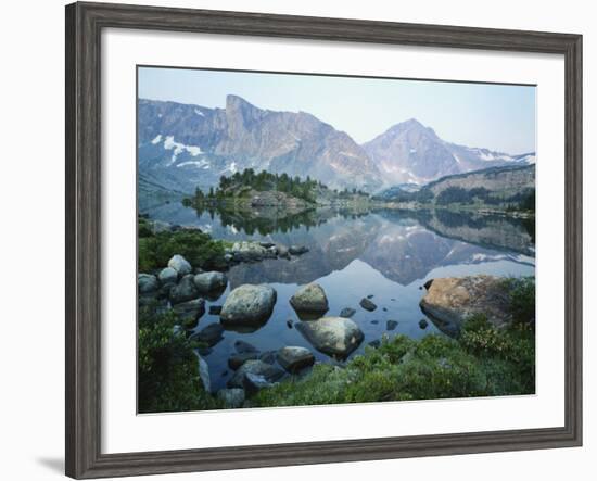 Mt Washakie Reflecting in Washakie Lake, Wind River Range, Popo Agie Wilderness, Shoshone National-Scott T. Smith-Framed Photographic Print