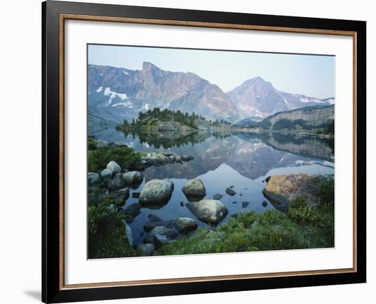 Mt Washakie Reflecting in Washakie Lake, Wind River Range, Popo Agie Wilderness, Shoshone National-Scott T. Smith-Framed Photographic Print