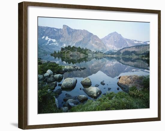 Mt Washakie Reflecting in Washakie Lake, Wind River Range, Popo Agie Wilderness, Shoshone National-Scott T. Smith-Framed Photographic Print