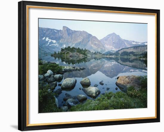 Mt Washakie Reflecting in Washakie Lake, Wind River Range, Popo Agie Wilderness, Shoshone National-Scott T. Smith-Framed Photographic Print