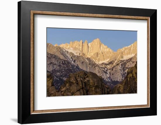 Mt. Whitney at Dawn with Rocks of Alabama Hills, Lone Pine, California-Rob Sheppard-Framed Photographic Print