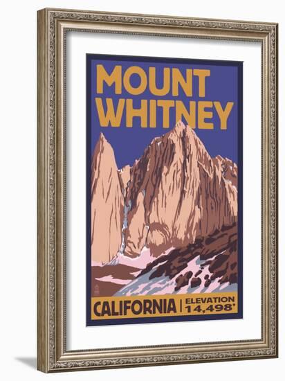 Mt. Whitney, California Peak-Lantern Press-Framed Art Print