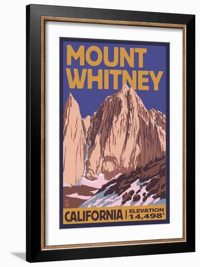 Mt. Whitney, California Peak-Lantern Press-Framed Art Print