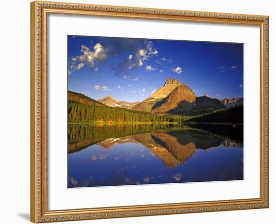 Mt Wilbur Reflects into Fishercap Lake, Many Glacier Valley of Glacier National Park, Montana, USA-Chuck Haney-Framed Photographic Print