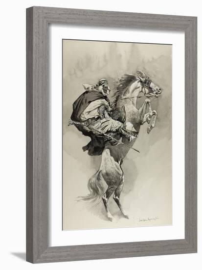 Mubarek the Arabian Chief-Frederic Remington-Framed Giclee Print