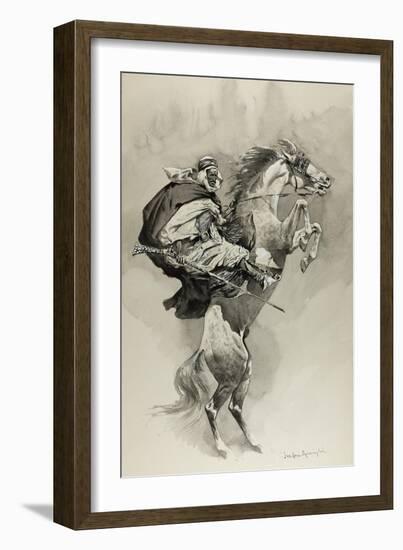 Mubarek the Arabian Chief-Frederic Remington-Framed Giclee Print
